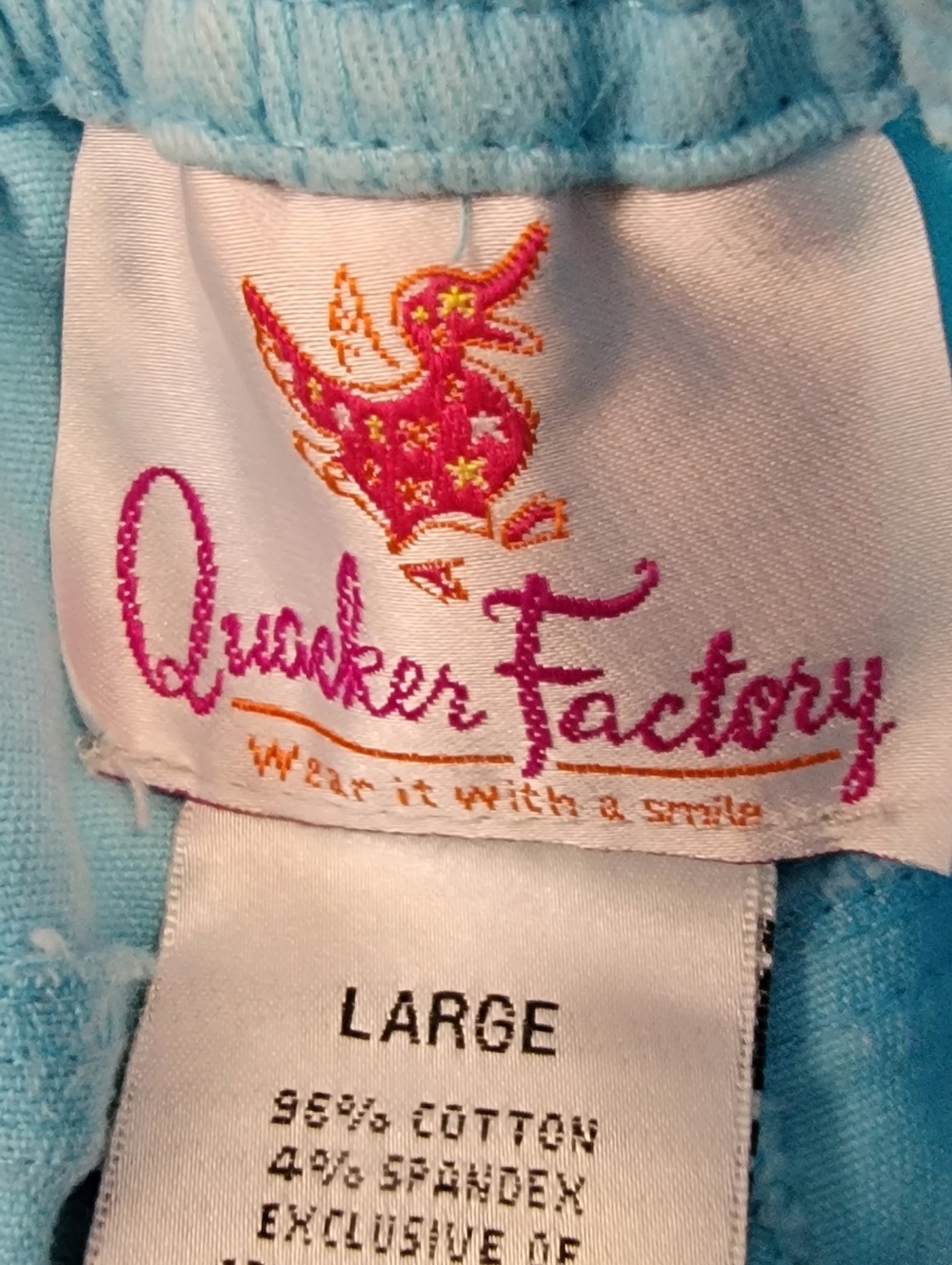 Quacker Factory Size Large Light Blue Casual Pull-On Capris - Picture 6 of 7